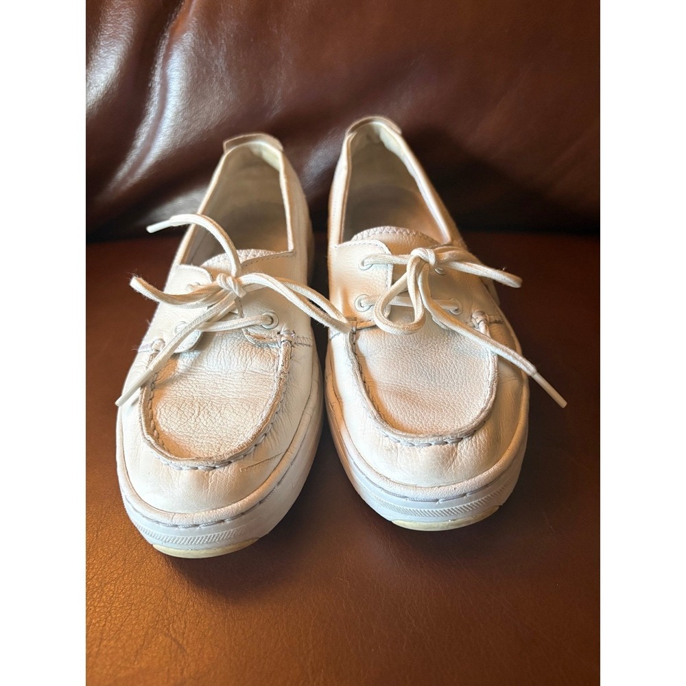 Cole Haan Grand OS White Pebbled Leather Boat Shoes Sneakers W20439 Mens 7B